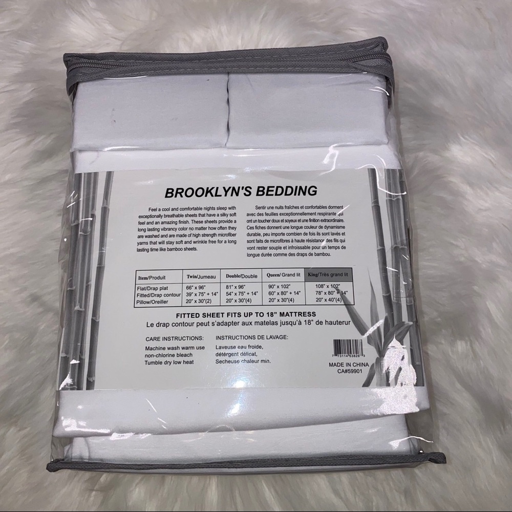✨RESTOCKING SOON✨King 6pc White Bedsheets - Picture 4 of 5
